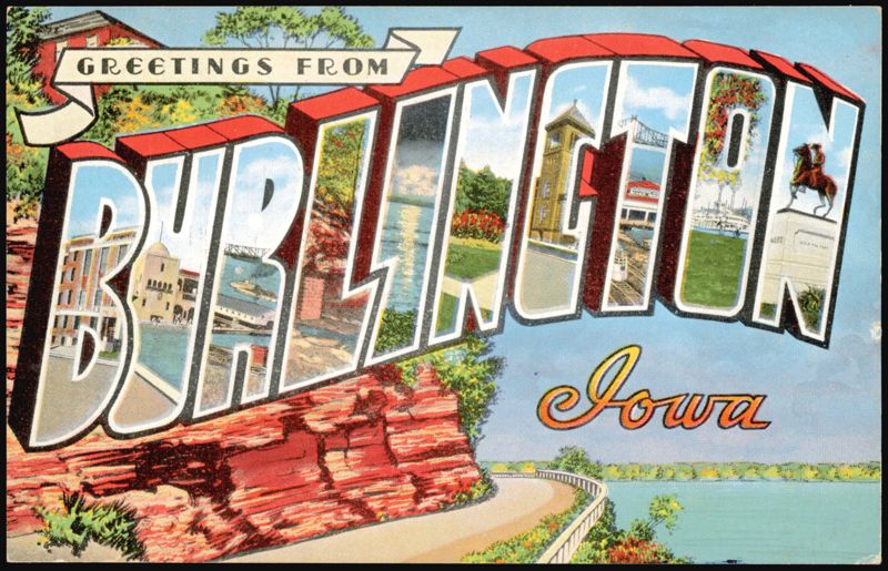 Greetings From Burlington Iowa Large Letter