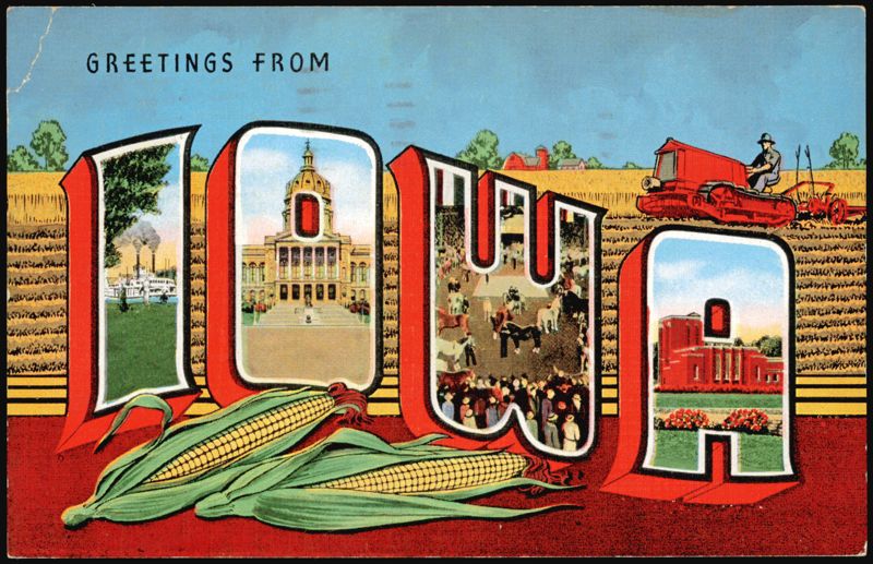 Greetings From Iowa Large Letter Multi-View