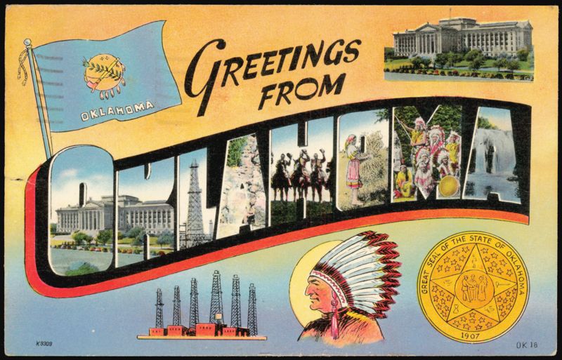 Greetings From Oklahoma Large Letter Scenes
