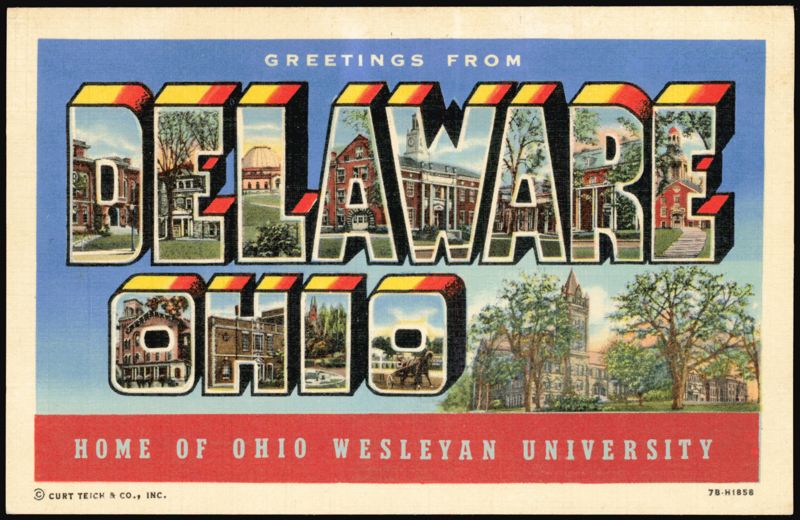 Greetings From Delaware, Ohio, Ohio Wesleyan University Large Letter