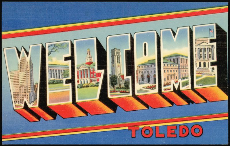 WELCOME Large Letter with City Views Toledo Ohio