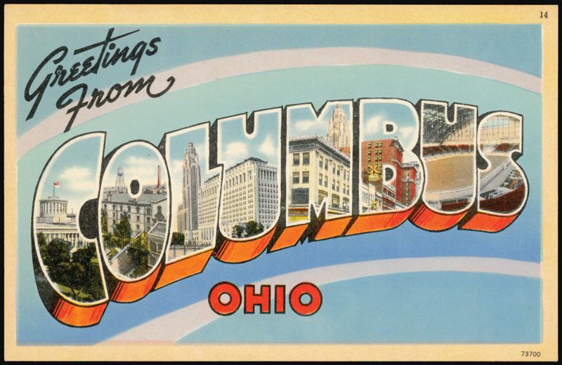 Greetings From Columbus Ohio Large Letter
