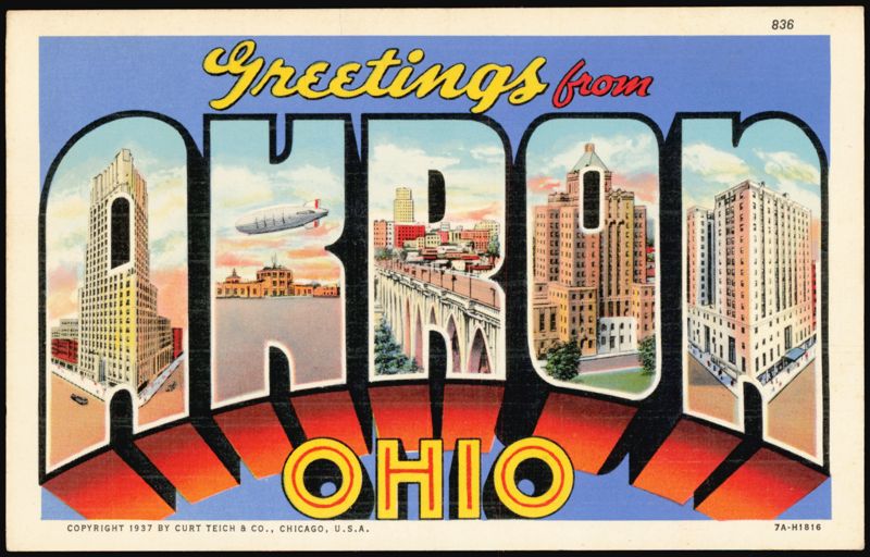 Greetings from Akron, Ohio Large Letter