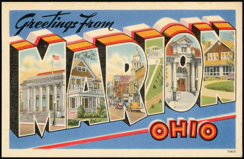 Greetings From Large Letter Marion Ohio