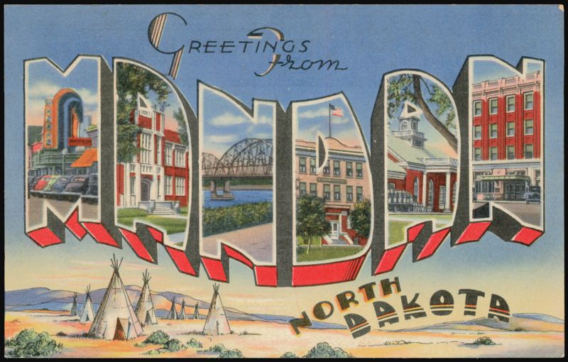 Greetings from Mandan, North Dakota Large Letter