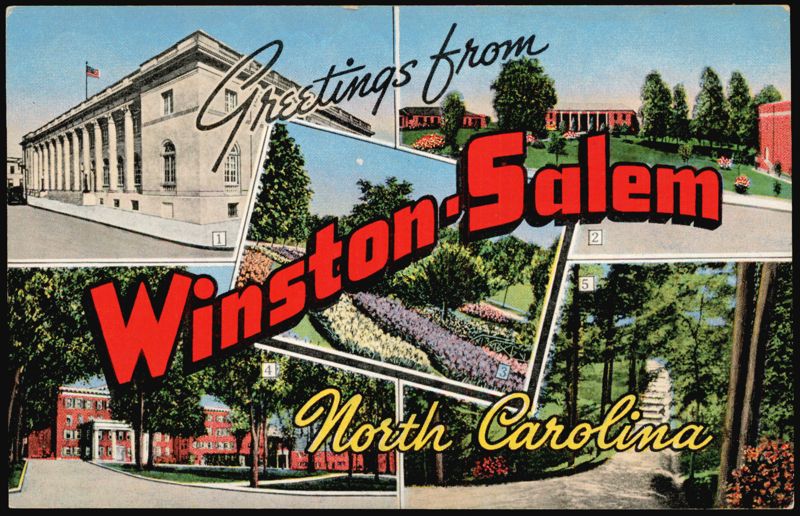 Greetings from Winston-Salem, NC - 5 Views North Carolina