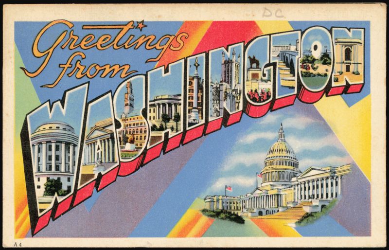 Greetings from Washington D.C. Large Letter Landmarks District of Columbia