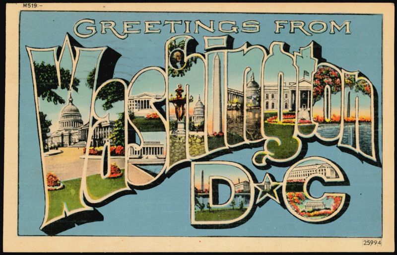 Greetings From Washington D.C. Large Letter District of Columbia