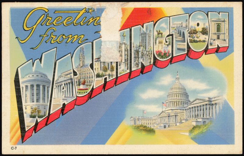Greetings from Washington D.C. Large Letter Capitol Building District of Columbia
