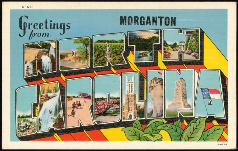 Greetings from North Carolina Large Letter, Morganton