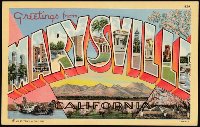 Greetings from Marysville California Large Letter
