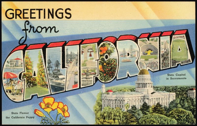Greetings from California Large Letter Scenes