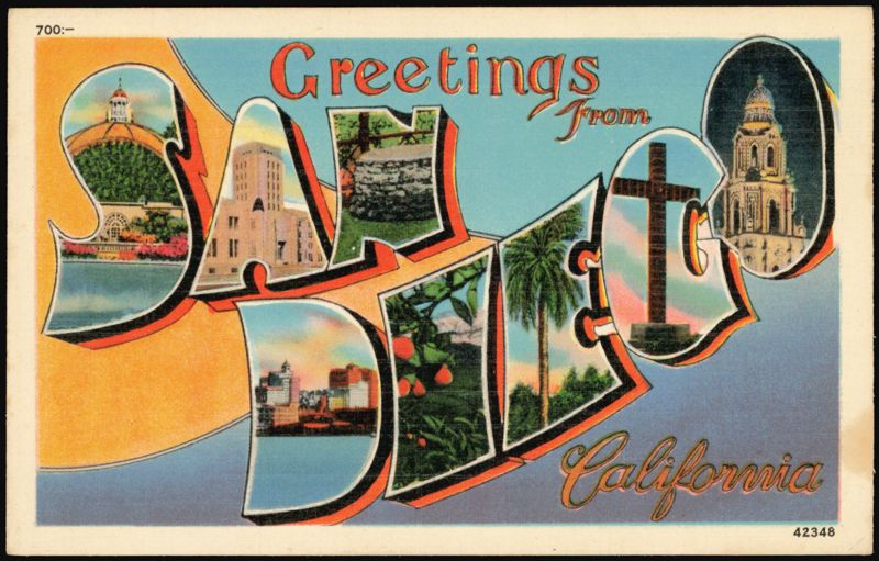 Greetings from San Diego Large Letter California