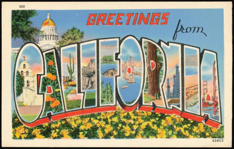 Greetings from California Large Letter Scenes