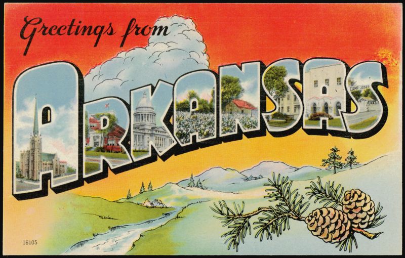 Greetings from Arkansas Large Letter, State Capitol Little Rock