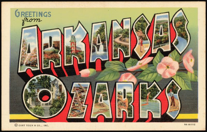 Greetings from Arkansas Ozarks Large Letter