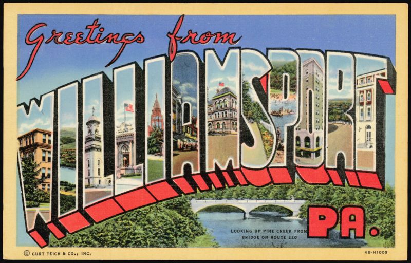 Greetings from Williamsport PA Large Letter Pennsylvania