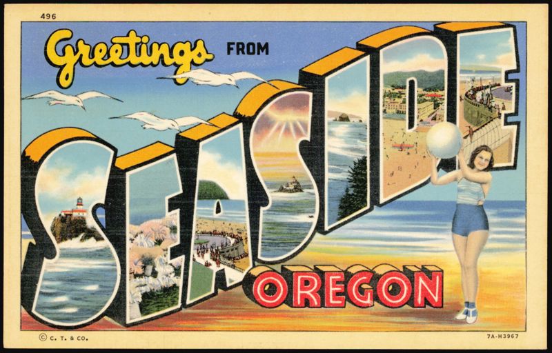 Greetings from Seaside, Oregon Large Letter