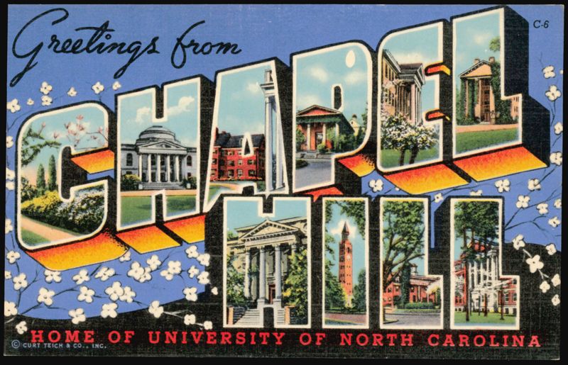 Greetings from Chapel Hill, UNC Large Letter North Carolina