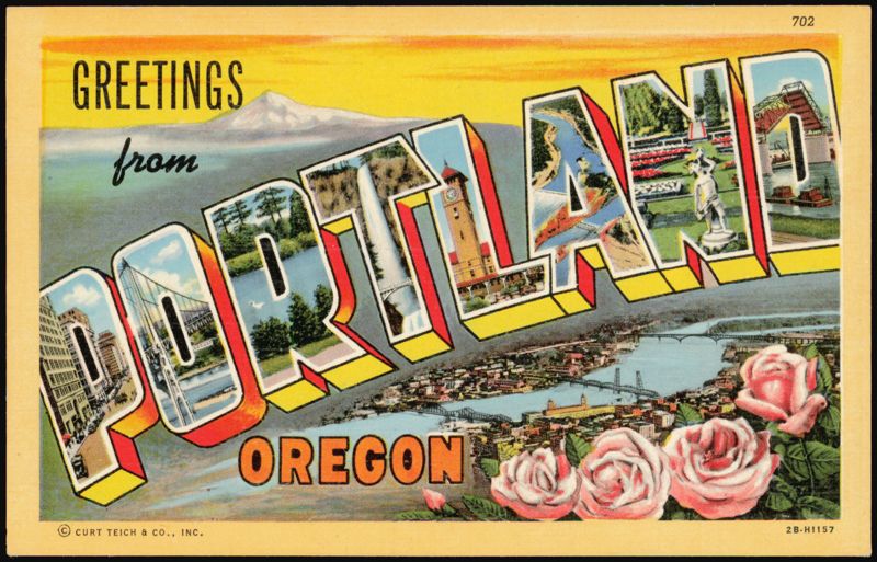 Greetings from Portland Large Letter Scenes Oregon