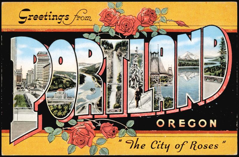 Greetings from Portland Oregon Large Letter, City of Roses