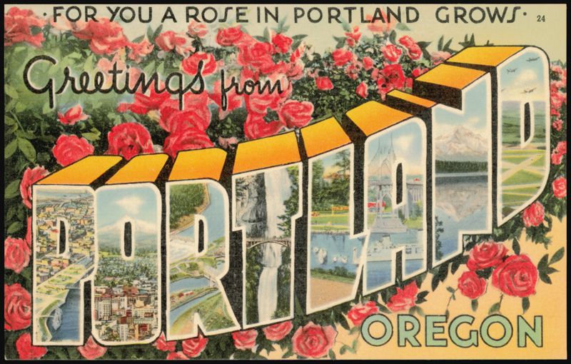 Portland Large Letter, City Views, Roses Oregon
