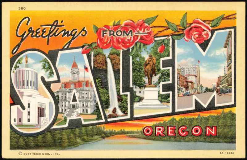 Greetings From Salem Oregon Large Letter