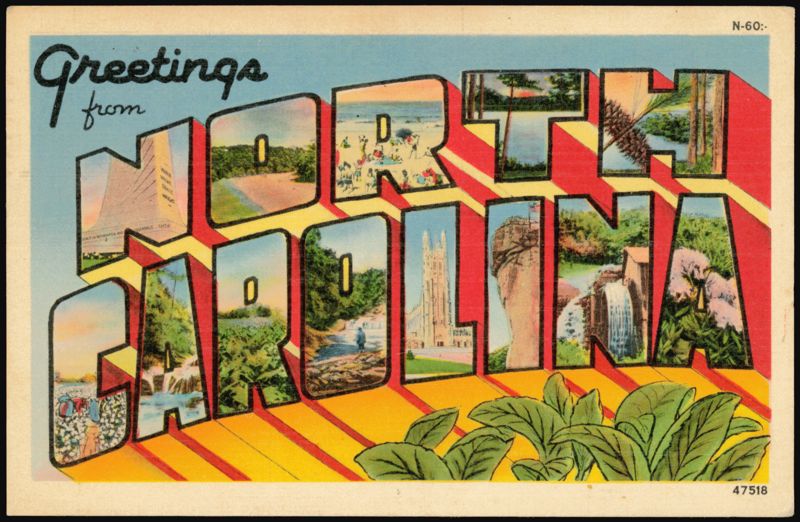 Greetings from North Carolina Large Letter Scenes