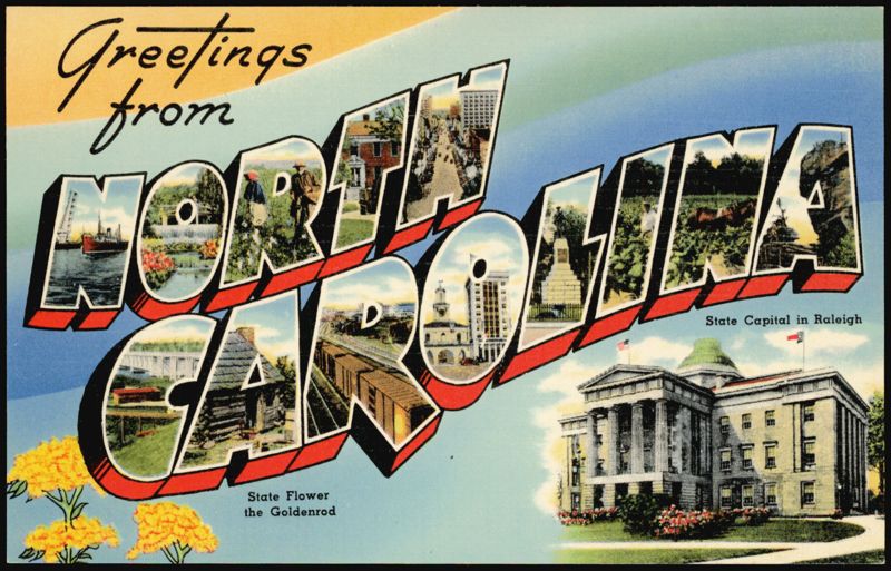 Greetings from North Carolina Large Letter Raleigh
