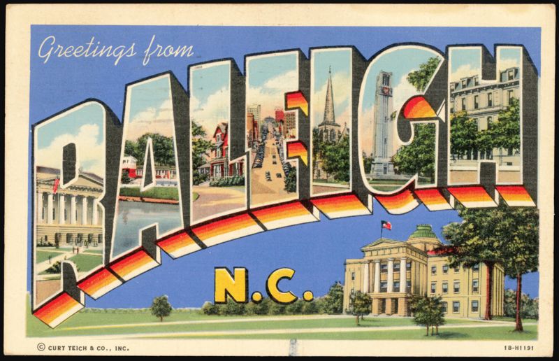 Greetings from Raleigh N.C. Large Letter Views North Carolina