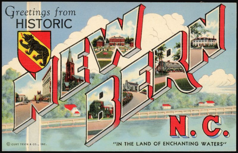 Greetings from Historic New Bern Large Letter North Carolina