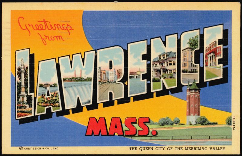 Greetings from Lawrence, Mass. Large Letter Massachusetts