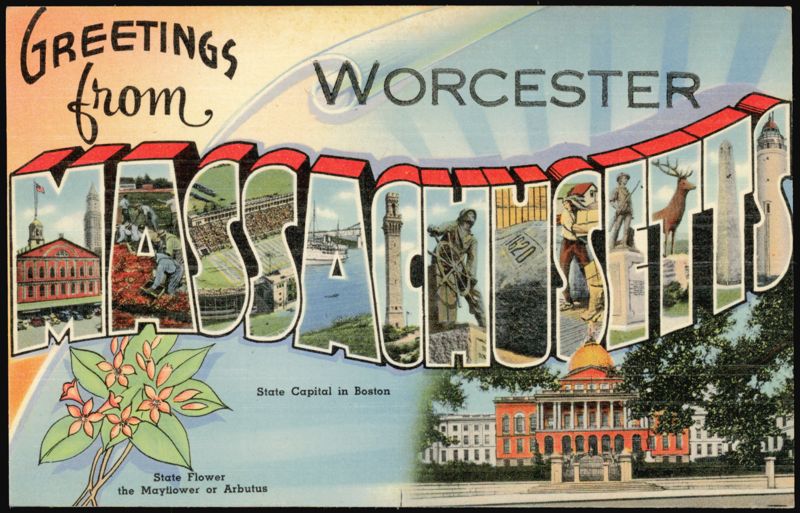 Greetings from Worcester, Massachusetts Large Letter