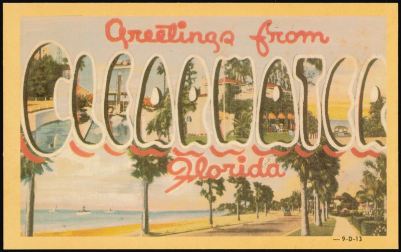 Greetings from Clearwater Large Letter Florida