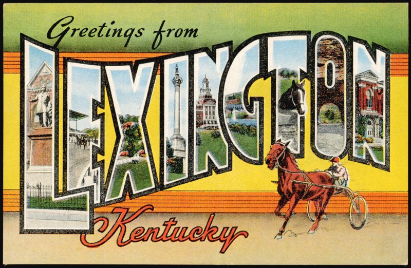 Greetings from Lexington Kentucky Large Letter Horse & Sulky