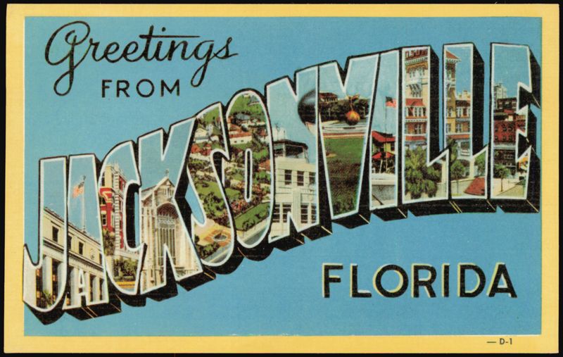 Greetings From Jacksonville Florida Large Letter