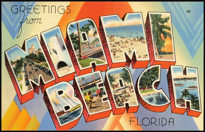 Greetings from Miami Beach Large Letter