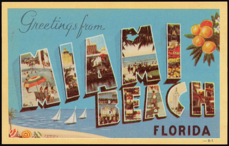 Greetings from Miami Beach Large Letter
