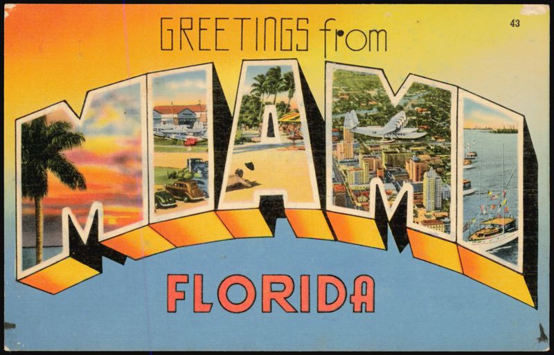 Greetings from Miami Florida Large Letter