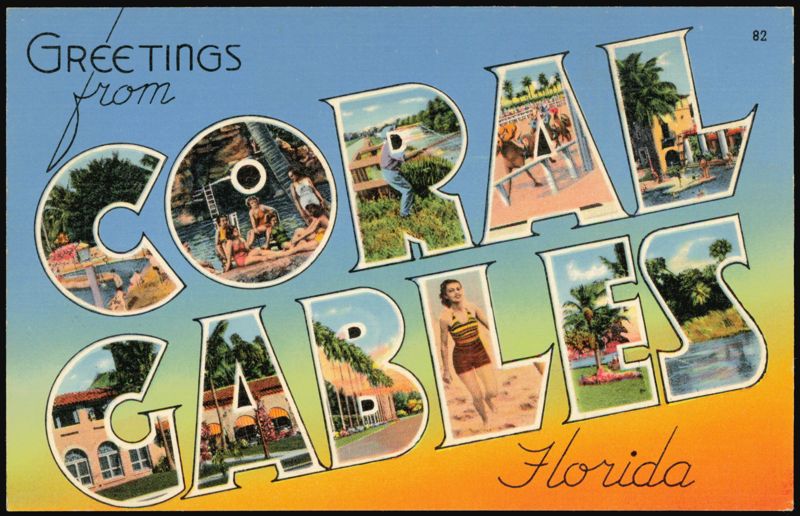 Greetings from Coral Gables Florida Large Letter