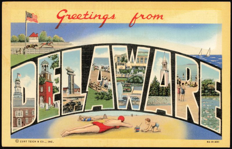 Greetings from Delaware Large Letter Scenes
