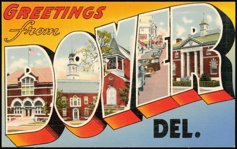 Greetings From Dover Large Letter Delaware