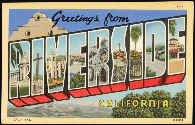 Greetings from Riverside California Large Letter