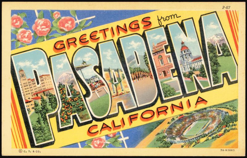 Greetings from Pasadena California Large Letter
