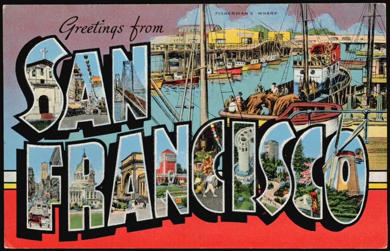 Greetings from San Francisco Large Letter, Fisherman's Wharf