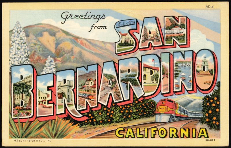 Greetings from San Bernardino Large Letter Scenes California