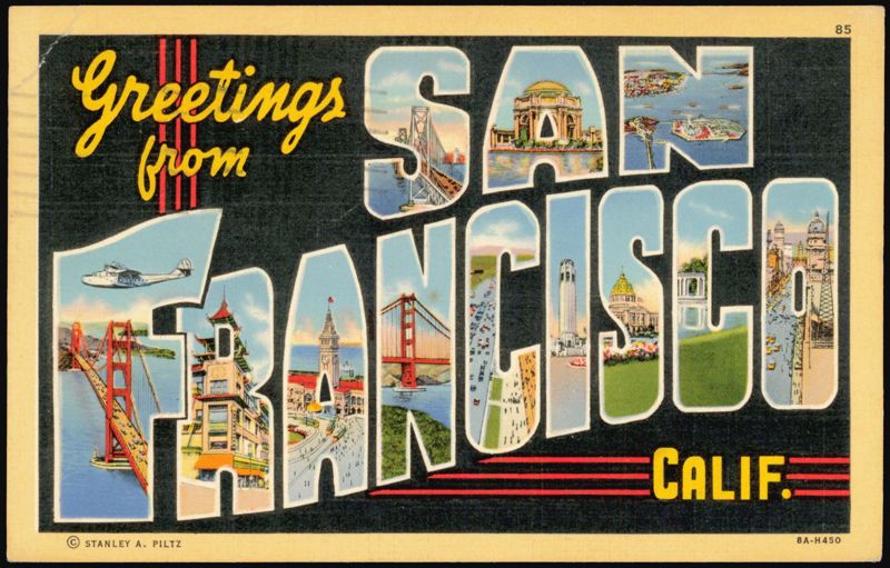 Greetings from San Francisco Large Letter, Golden Gate Bridge