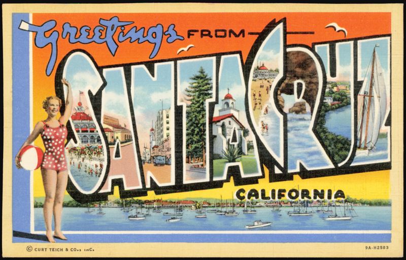Greetings From Santa Cruz California Large Letter