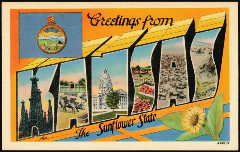 Greetings from Kansas The Sunflower State Large Letter