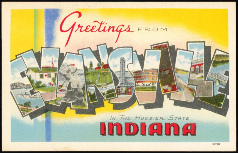 Greetings from Evansville Large Letter Indiana